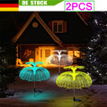 2XLED Solarleuchte Garten Dekor RGB Außen Solarlampe Quallen Flamme Licht IP65