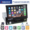 Autoradio 1 DIN Bluetooth 4+64G Android 13 Carplay mit 7 Zoll Bildschirm GPS KAM