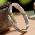 EDLES Armband 925 SILBER massiv Armkette Ring dünner ARMREIF Armzange Zirkonia