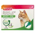 beaphar Zecken- und Flohschutz Spot On für Katzen, mit Margosa Extrakt, 3 x 0...