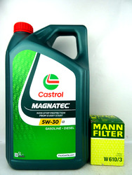 Castrol 5W30 C3 Magnatec 5W-30 BENZIN DIESEL + Ölfilter MANN W610/3 5Liter