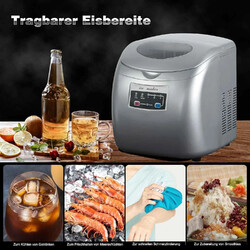 Neu Eiswürfelmaschine Eiswürfelbereiter 2,8L Ice Maker 12kg Leise Tragbare #3sb