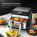 10L Doppel Heißluftfritteuse Dual Air Fryer Digital Heißluft-Fritteuse Backen DE
