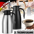 Thermoskanne 2L Edelstahl Isolierkanne Kaffeekanne Thermosflasche Teekanne NEU