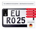 2x Nummernschild Aufkleber kleines Kennzeichen EU Feld schwarz Waschstrassenfest