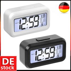 LED Wecker Digital Alarmwecker Uhr Kalender Beleuchtet Schlummerfunktion Alarm