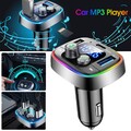 Bluetooth 5.1 FM Transmitter Auto MP3 Player QC3.0 KFZ AUX Freisprechanlage LED