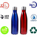 TRAGBARE FLASCHE WASSERFLASCHE EDELSTAHL THERMISCH WARM KALT 500 ML