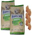 2x15kg Happy Dog  Naturcroq Adult Lamm&Reis  Hundefutter +  6 x Kaninchenohren