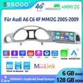 8Core Autoradio 128G Carplay Für Audi A6 C6 4F MMI2G 2005-2009 Android14 DSP SWC