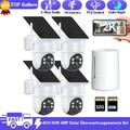 4MP Solar Funk Überwachungskamera Set Außen Akku Wlan WiFI Kamera Kabellos Alexa
