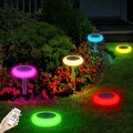 Solarlampen für Außen Garten mit Fernbedienung, 6 Stück Solarleuchten Bodenle...
