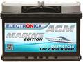 AGM Batterie 100AH 100 Ah Marine Solar Caravan 12V Boot Versorgungsbatterie