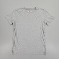 Tommy Hilfiger Herren-T-Shirt grau mittel Rundhalsausschnitt Baumwolle T-Shirt Logo Top