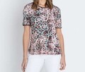 T-Shirt rot 34 Damen Kurzarm Shirt mit Leo-Digitaldruck bordeaux 8.8260