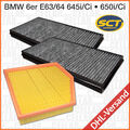 BMW 6er E63 E64 645Ci 650i Innenraumfilter Pollenfilter Aktivkohle + Luftfilter 