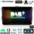 DAB+ 8Core 4+64G 9" Android Radio CarPlay Für VW Golf 5 6 Polo T5 Touran Passat
