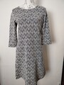 Damen Kleid , Herbst, Größe 38, Farbe Schwarz Weiß Mit Muster