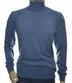 Herren-Rollkragenpullover aus Kaschmir und Merinowolle Kaschmir M 309 blau