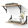 2er Set Hängeregal Wandregal Holz Schweberegal Küchenregal Badregal Wandboard