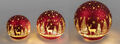 Formano Deko Kugel Licht rot mit Hirsch und Bäume LED-Licht mit Timer