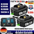4X 18V 8000mAh Akku Für Makita BL1850 BL1830 BL1860B Led Anzeige 6.0 / Ladegerät
