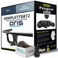 Für PEUGEOT 2008 I Typ CU Anhängerkupplung starr +eSatz 7pol 03.2013-07.2019 Kit