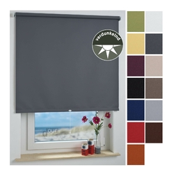 ourdeco® Mittelzugrollo Schnapp- Springrollo Verdunkelnd Metallträger, Made in D