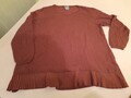 PERSONA Marina Rinaldi, Pullover, Bordeaux, Gr. L, Ca. 46, Plissee Super Zustand