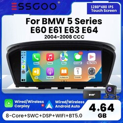 4+64G Carplay Android 13 DAB+ Autoradio 4G für BMW 5er E60 E61 E90 E91 CCC 04-08