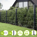 HORI Doppelstabmattenzaun Anthrazit Matten Zaun inkl Pfosten Garten Set 8/6/8