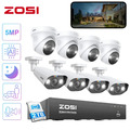 ZOSI 5MP PoE Überwachungskamera Set Außen 8CH 4K 2TB NVR 8x5MP POE Kameras Audio