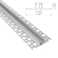 Einputz Profil Leiste FLIESE-10P Fliesenprofil Rigips für Led Streifen + Abd.