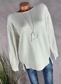 weicher Strick Pullover Pulli Shirt Italy 3566 CREME 36 38 40