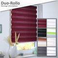HAGO® Duo Rollo Seitenzug Doppelrollo Jalousie Fensterrollo ohne bohren