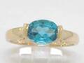 Blautopas Ring 585 Gelbgold 14Kt Gold natürlicher beh. facettierter Blautopas