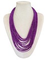 Damenkette Statement Perlenkette Modeschmuck Halskette Collier Lila
