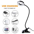 LED Leselampe Klemmleuchte Flexibel Dimmbar Schreibtischleuchte Bettlampe USB