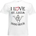 T-Shirt I Love St. Lucia für Damen Herren und Kinder ... in der Farbe Weiss