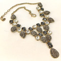 Groß Halsband Kristalle Signature Amrita Singh Design Lätzchen Halskette