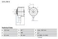 BOSCH Generator Für AUDI 100 Avant 200 SEAT Toledo VW Caddy 78-05 0986033160