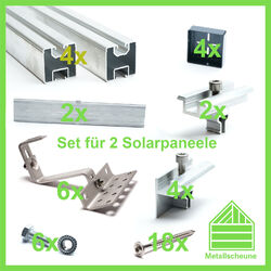 Solarpanel Halterung Set 2 Module Montage PV Photovoltaik Befestigung ZiegelStabile Ausführung für Module von 30mm bis 50mm