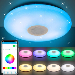 LED RGB Deckenlampe Dimmbar mit Bluetooth Musik Lautsprecher App Fernbedienung