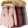 Marikoo AKIRA Damen Winter Jacke Stepp Parka Mantel Teddyfell warm gefüttert 