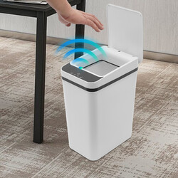 12L Weiß Automatik Mülleimer Smart Sensor Abfalleimer Büro Küche Abfallbehälter