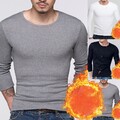 Herren O Neck Langarm Pullover Oberteil mit Fleecefutter für kaltes Wetter