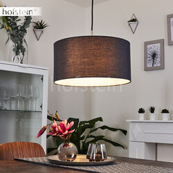 Stoff Hänge Lampe Pendel Leuchte Ess Wohn Schlaf Zimmer Raum Beleuchtung rund