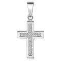 MATERIA Damen Kreuz Anhänger für Halskette Zirkonia 925 Sterling Silber Religion