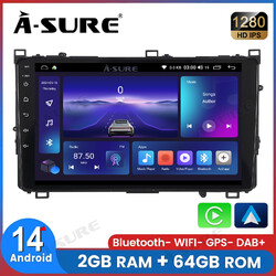 2+64G Android 14 Autoradio Für Toyota Auris E18 Corolla Carplay Navi GPS NAV RDS