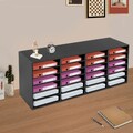 Dokumentenablage Büro Organizer Schreibtischablage 24 Fächer Schwarz Briefablage